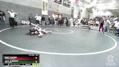 128 lbs Cons. Round 5 - Jack Albright, Dark Horse vs Haku Ogawa, Central Catholic