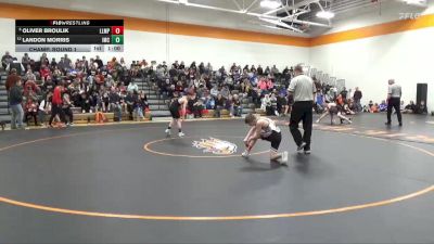 98 lbs Champ. Round 1 - Oliver Broulik, Lisbon Lion Mat Pack vs Landon Morris, Indee Mat Club