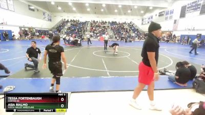 110 lbs Quarterfinal - Tessa Fortenbaugh, Canyon HS vs Asia Rialmo, Yucca Valley Wrestling