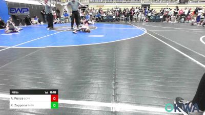 49 lbs Semifinal - Angelo Ponce, South Central Punisher Wrestling Club vs Kanon Zappone, Barnsdall Youth Wrestling