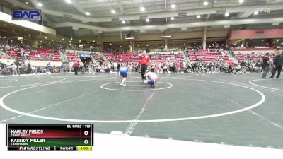 110 lbs Round 2 - Harley Fields, Caney Valley vs Kassidy Miller, Trailhands