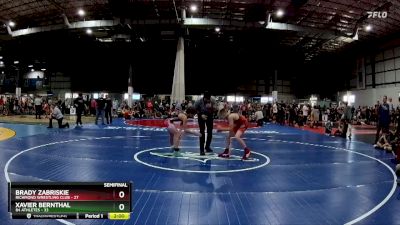 100 lbs Semifinals (4 Team) - Brady Zabriskie, RICHMOND WRESTLING CLUB vs Xavier Bernthal, 84 ATHLETES