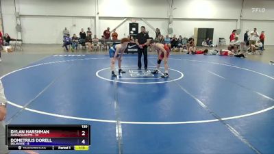 130 lbs Round 3 (8 Team) - Dylan Harshman, Massachusetts vs Dometrius Dorell, Delaware