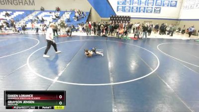 43-46 lbs Round 2 - Oaken Lorance, Sanderson Wrestling Academy vs Grayson Jensen, Westlake