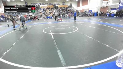 138 lbs Champ. Round 1 - KIng Johnson, Paramount vs Fares Nofal, Corona Del Mar