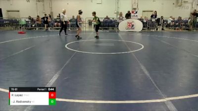 76-81 lbs Round 3 - James Radvansky, North Carolina vs Patrick Lopez, Tech Fall Wrestling Club