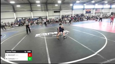 78 lbs Quarterfinal - Kaden Wentzlof, Prescott Valley Bighorns vs Michael Campas, Mustang WC