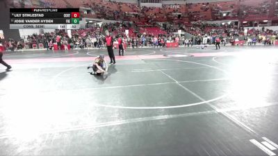 70 lbs Cons. Semi - Lily Stiklestad, Lancaster Wrestling Club vs Josie Vander Hyden, Freedom