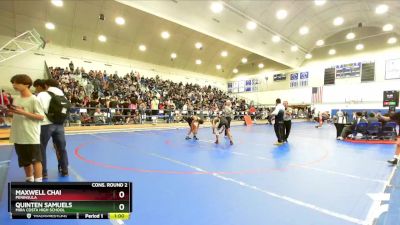 126 lbs Cons. Round 2 - Quinten Samuels, Mira Costa High School vs Maxwell Chai, Peninsula