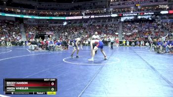 2A-157 lbs Cons. Round 2 - Miken Wheeler, Anamosa vs Brody Hanson, Decorah