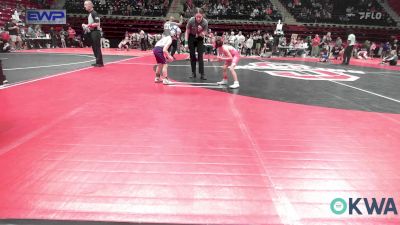 49 lbs Round Of 32 - Gracelyn Alber, Barnsdall Youth Wrestling vs Rorrik Schoonover, Mannford Pirate Youth Wrestling