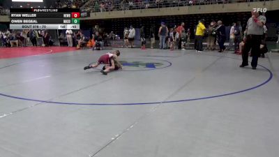 70 lbs Quarterfinal - Ryan Weller, Newburg vs Owen Begeal, Masonville