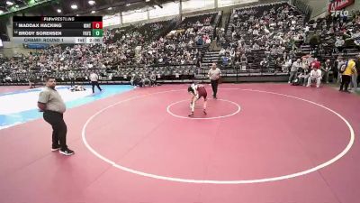 4A 113 lbs Champ. Round 1 - Maddax Hacking, Uintah vs Brody Sorensen, Payson