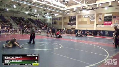 101 lbs Champ. Round 1 - Ximena Gonzalez, Anaheim vs Rozalynn Zarate, Huntington Beach