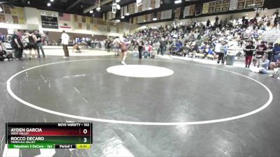 132 lbs Cons. Round 2 - Ayden Garcia, West Valley vs Rocco DeCaro, Temecula Valley