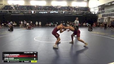 141 lbs Champ. Round 3 - Chris Guerrero, Victor Valley College vs Zain Khan, Mt. San Antonio College