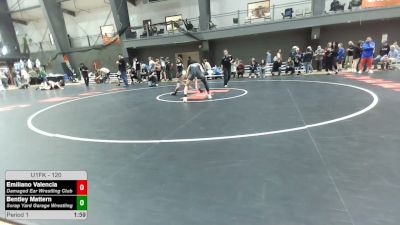 120 lbs Semis - Emiliano Valencia, Damaged Ear Wrestling Club vs Bentley Mattern, Scrap Yard Garage Wrestling