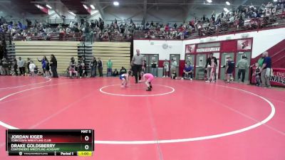 49 lbs Round 4 - Drake Goldsberry, Contenders Wrestling Acadamy vs Jordan Kiger, Yorktown Wrestling Club