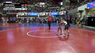61 lbs Cons. Round 5 - Theo Wheeler, Flathead Valley Wrestling Club vs Corbin Hughes, Worland Wrestling Club