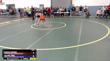 132 lbs Quarterfinal - Kasun Downs, Chugach Eagles Wrestling Club vs Oliver Abel, Juneau Youth Wrestling Club Inc.