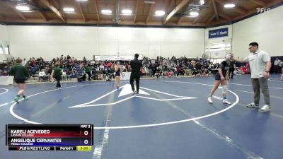 103 lbs Quarterfinal - Kareli Acevedeo, Lassen College vs Angelique Cervantes, Menlo College