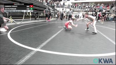 52-55 lbs Consi Of 4 - Cannon Corley, Harrah Little League Wrestling vs Jaxyn Fowler, Standfast