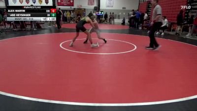 113 lbs Round 2 - Abe Heysinger, Dubuque Hempstead vs Alex Martin, CR Kennedy