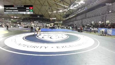 Girls 3A 110 lbs Cons. Round 2 - Lily Hammond, Enumclaw (Girls) vs Genesis Corro, Marysville Getchell (Girls)