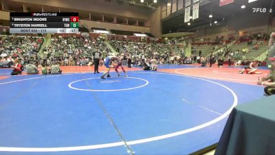 110 lbs Quarterfinal - Brighton Moore, Berryville Youth Wrestling Club vs Tryston Harrell, Team Conquer Wrestling