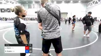127 lbs Semifinal - Josie Davis, WOW North vs Gabriella Ocasio, Midwest Black Mambas Team 1