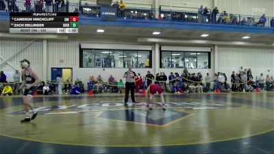 125 lbs Cons. Round 2 - Zach Dellinger, Penn State Behrend vs Cameron Hinchcliff, Oneonta State