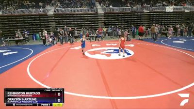 62 lbs Cons. Round 2 - Remington Hurtado, Riverton USA Wrestling vs Grayson Hartung, Diamondville Wrestling Club