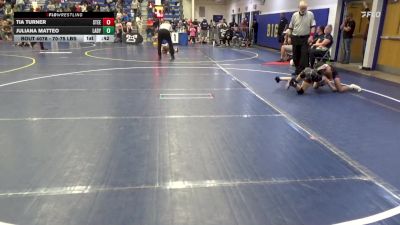 70-75 lbs Semifinal - Tia Turner, Steel Valley Vixens vs Juliana Matteo, Lady Warriors W.C.