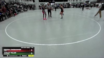 115 lbs Cons. Round 2 - Harley Miller, Oklahoma vs Reiona Zweibohmer, Iowa