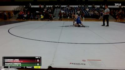 157 lbs Finals (2 Team) - Cannon Long, Shenandoah University vs Thomas DiResta, Johnson & Wales (RI)