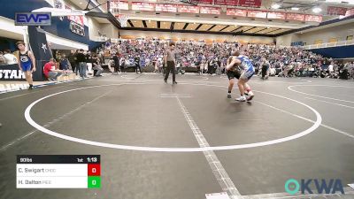 90 lbs Quarterfinal - Crew Swigart, Choctaw Ironman Youth Wrestling vs Halus Dalton, Piedmont