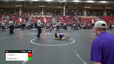 64 lbs Cons. Round 2 - Ace Reno, Lil Dons WC vs Cason Gatewood, Ark City Takedown Wrestling Cl