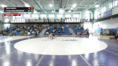 285 lbs Semifinal - Jake Powell, Tiffin vs Tyler Shellenbarger, Lake Erie