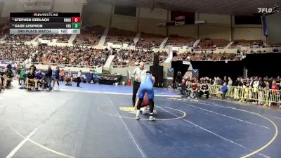 144-D1 3rd Place Match - Stephen Gerlach, Red Mountain High School vs Gage Lespron, Chandler High School