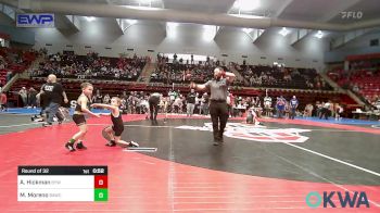 49 lbs Round Of 32 - Adrien Hickman, Bristow Youth Wrestling vs Michael Moreno, Broken Arrow Wrestling Club