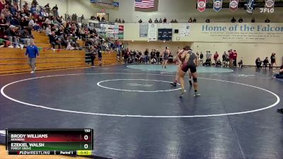 150 lbs Cons. Round 2 - Brody Williams, Newberg vs Ezekiel Walsh, Forest Grove