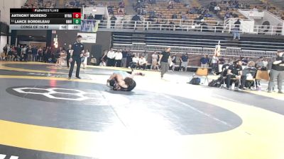 144 lbs Consi Of 16 #2 - Anthony Moreno, New York Military Academy vs Lance Bordeleau, Nmh