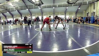 157 lbs Cons. Round 4 - Fernando Lopez, Ashland- Unattached vs Isaac Valdez, Wheeling University