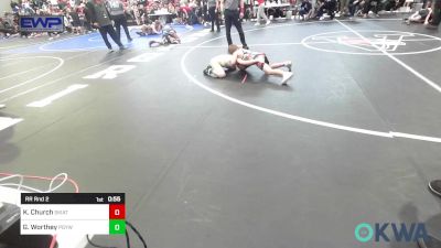 80 lbs Rr Rnd 2 - Kade Church, Skiatook Youth Wrestling vs Gabriel Worthey, Prairie Grove Youth Wrestling