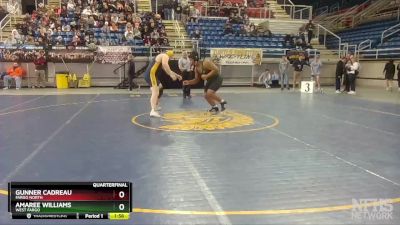 285 lbs Quarterfinal - Gunner Cadreau, Fargo North vs Amaree Williams, West Fargo