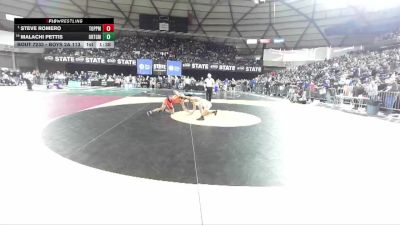 Boys 2A 113 lbs Champ. Round 2 - Steve Romero, Toppenish vs Malachi Pettis, Orting