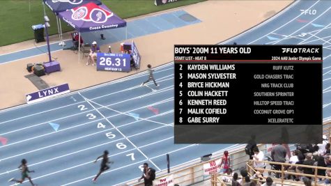 Youth Boys' 200m, Finals 9 - Age 11