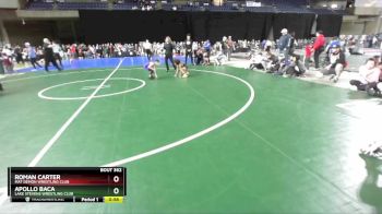 53 lbs Quarterfinal - Apollo Baca, Lake Stevens Wrestling Club vs Roman Carter, Mat Demon Wrestling Club