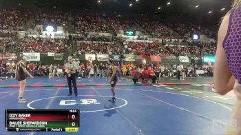 G - 114 lbs Champ. Round 1 - Bailee Shepardson, Park / Sweet Grass Co Girls vs Izzy Baker, Harlem Girls