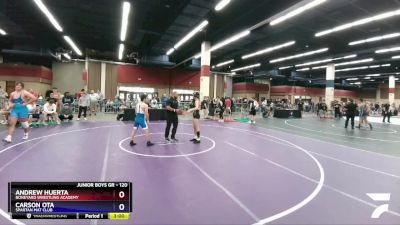 120 lbs Cons. Semi - Andrew Huerta, Boneyard Wrestling Academy vs Carson Ota, Spartan Mat Club